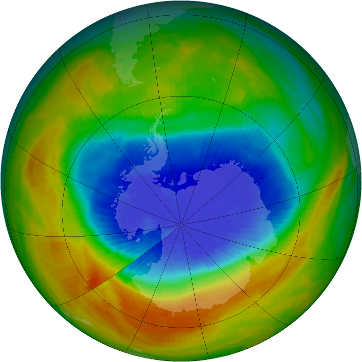 Antarctic ozone map for 19 October 1984